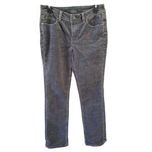 Y2K Gray Corduroy Worn Jeans Straight Leg Pants Women's Size 6 Low Rise